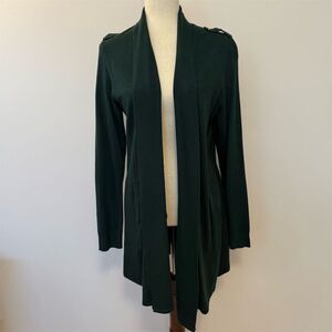 White House Black Market Women's XL Green Open Front Cardigan Sweater